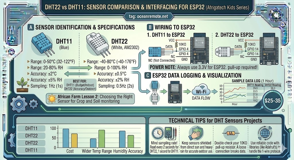 DHT22 vs DHT11 - Temperature and Humidity
