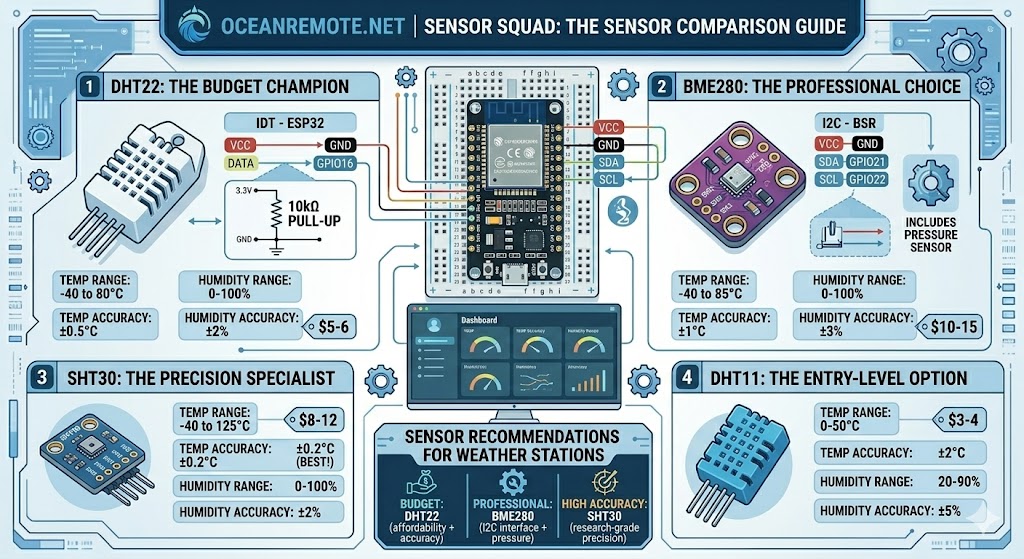 Temperature and Humidity Sensor Comparison