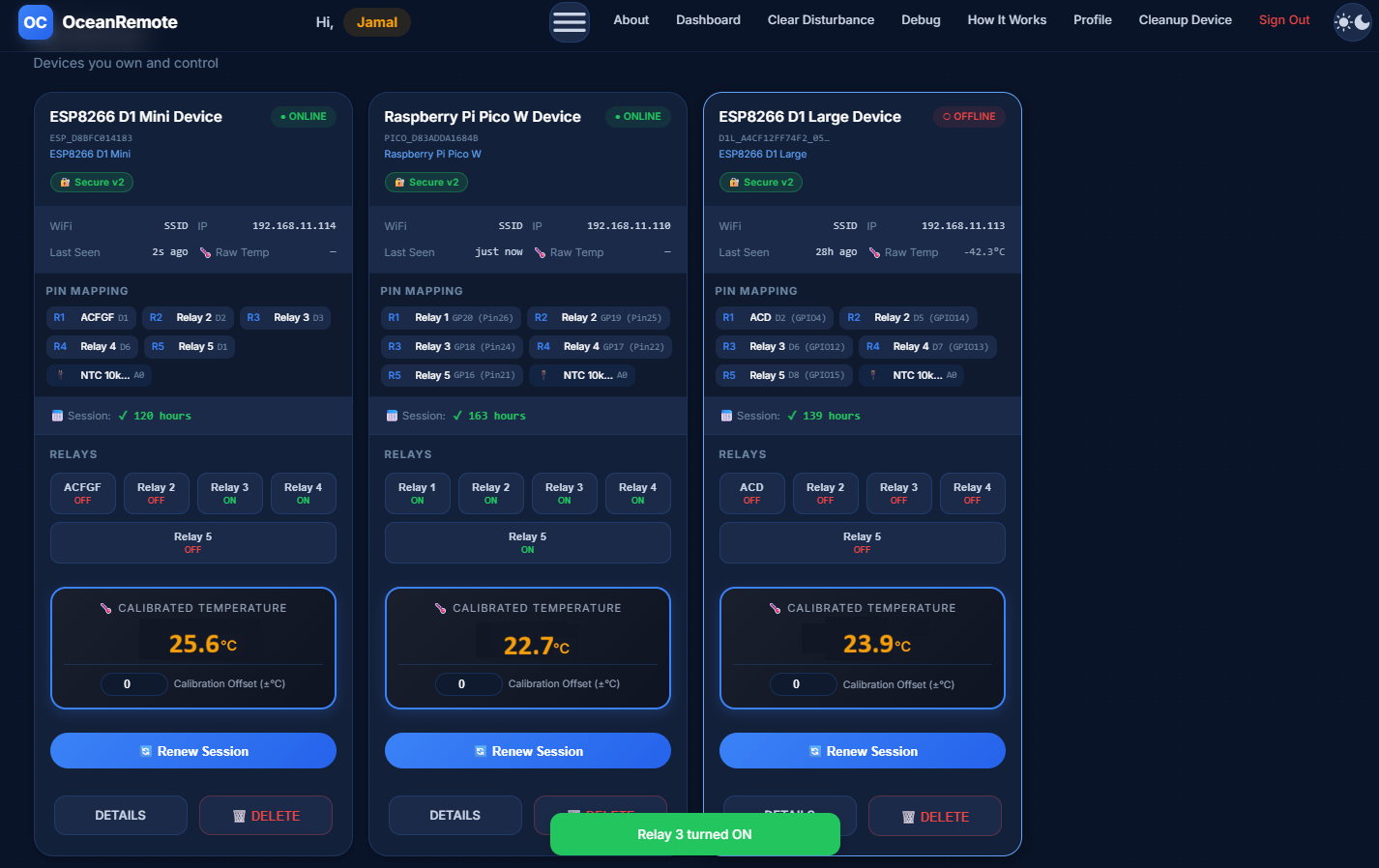 OceanRemote Dashboard Overview